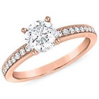 🦚 Roségoldener Milgrain Diamantring für Damen 🦚 Roségoldener Milgrain Diamantring für Damen