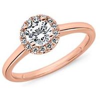 🦚 Halo Diamantring aus Roségold für Damen, gravierbar 🦚 Halo Diamantring aus Roségold für Damen, gravierbar