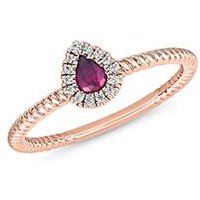 🦚 Roségoldener Damenring mit Rubin und Diamanten 🦚 Roségoldener Damenring mit Rubin und Diamanten