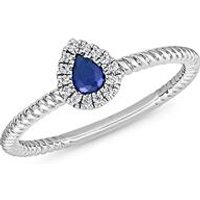 🦚 Ring aus Weißgold oder Platin mit Saphir, Lab-Diamanten 🦚 Ring aus Weißgold oder Platin mit Saphir, Lab-Diamanten