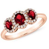 🦚 Rubin Ring für Damen aus Roségold mit Diamanten 🦚 Rubin Ring für Damen aus Roségold mit Diamanten