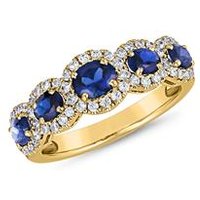 🦚 Saphir Ring für Damen aus Gold mit Diamanten 🦚 Saphir Ring für Damen aus Gold mit Diamanten