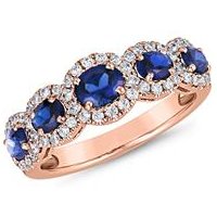 🦚 Roségold Ring für Damen mit Saphiren und Diamanten 🦚 Roségold Ring für Damen mit Saphiren und Diamanten