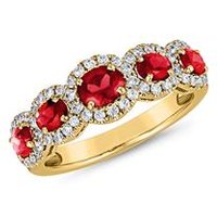 🦚 Rubin Ring aus Gelbgold mit laborgezüchteten Brillanten 🦚 Rubin Ring aus Gelbgold mit laborgezüchteten Brillanten