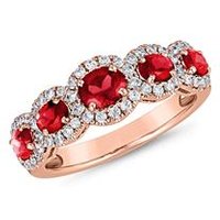 🦚 Roségoldener Ring mit Rubinen und Diamanten, lab-grown 🦚 Roségoldener Ring mit Rubinen und Diamanten, lab-grown