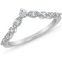 🦚 Damenring V-Design mit Diamanten aus Weißgold, Platin 🦚 Damenring V-Design mit Diamanten aus Weißgold, Platin