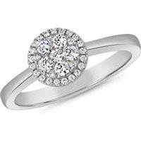 🦚 Halo-Ring mit lab grown Diamanten, Weißgold oder Platin 🦚 Halo-Ring mit lab grown Diamanten, Weißgold oder Platin