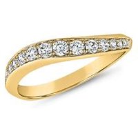 🦚 Goldener Ring für Damen mit Diamanten, geschwungen 🦚 Goldener Ring für Damen mit Diamanten, geschwungen