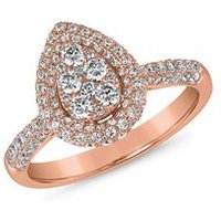 🦚 Damenring Tropfen mit Diamanten aus Roségold 🦚 Damenring Tropfen mit Diamanten aus Roségold