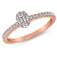 🦚 Roségoldener Diamantring für Damen, gravierbar 🦚 Roségoldener Diamantring für Damen, gravierbar