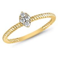 🦚 Gelbgold Kordelring mit Diamanten für Damen 🦚 Gelbgold Kordelring mit Diamanten für Damen