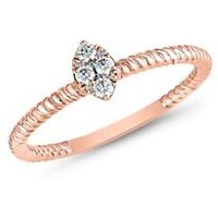 🦚 Roségoldener Ring mit Diamanten für Damen 🦚 Roségoldener Ring mit Diamanten für Damen