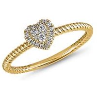 🦚 Herzring für Damen aus Gelbgold mit Diamanten 🦚 Herzring für Damen aus Gelbgold mit Diamanten