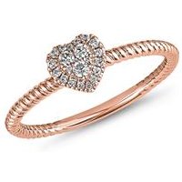 🦚 Roségoldener Diamantring mit Herz für Damen 🦚 Roségoldener Diamantring mit Herz für Damen