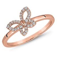 🦚 Damenring Schmetterling aus Roségold mit Diamanten 🦚 Damenring Schmetterling aus Roségold mit Diamanten