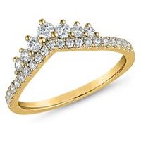 🦚 Goldener Ring für Damen mit Diamanten, gravierbar 🦚 Goldener Ring für Damen mit Diamanten, gravierbar