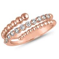 🦚 Dreireihiger Diamantring aus Roségold für Damen 🦚 Dreireihiger Diamantring aus Roségold für Damen