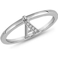 🦚 Diamantring mit Buchstabenanhänger, Weißgold, Platin 🦚 Diamantring mit Buchstabenanhänger, Weißgold, Platin