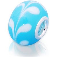 🦚 Glas Bead mit 925 Sterling Silber Fassung 🦚 Glas Bead mit 925 Sterling Silber Fassung