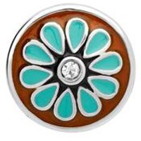 🦚 Button Emaille Blumenmuster Zirkonia 🦚 Button Emaille Blumenmuster Zirkonia