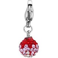 🦚 Edelstahlcharm mit roten und weißen Zirkonia 🦚 Edelstahlcharm mit roten und weißen Zirkonia