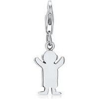 🦚 Glänzender Edelstahl Charm Junge 🦚 Glänzender Edelstahl Charm Junge