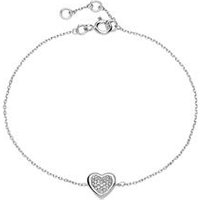 🦚 Herzarmband aus 14K Weißgold mit Diamantbesatz 🦚 Herzarmband aus 14K Weißgold mit Diamantbesatz