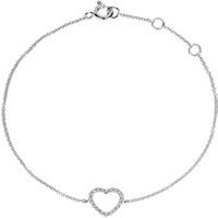 🦚 Damenarmband Herz aus 585er Weißgold mit Diamanten 🦚 Damenarmband Herz aus 585er Weißgold mit Diamanten