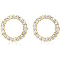 🦚 750er Gelbgold-Ohrringe Kreis 38 Diamanten 🦚 750er Gelbgold-Ohrringe Kreis 38 Diamanten