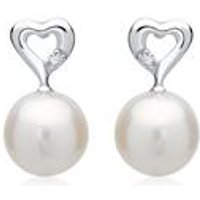 🦚 585er Weißgold-Ohrringe Perle 2 Diamanten 🦚 585er Weißgold-Ohrringe Perle 2 Diamanten