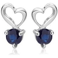 🦚 14K Weißgold Ohrstecker Herz-Design 2 Saphire 🦚 14K Weißgold Ohrstecker Herz-Design 2 Saphire