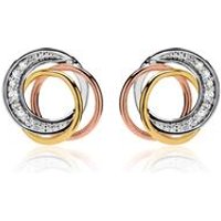 🦚 Ohrstecker 585er Weißgold tricolor Diamanten 🦚 Ohrstecker 585er Weißgold tricolor Diamanten