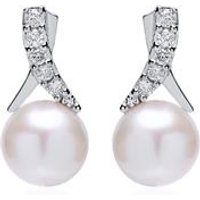 🦚 Ohrstecker aus 585er Weißgold mit Perlen und Diamanten 🦚 Ohrstecker aus 585er Weißgold mit Perlen und Diamanten