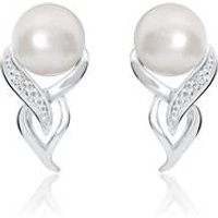 🦚 14K Weißgold-Ohrstecker mit Perlen und Brillanten 🦚 14K Weißgold-Ohrstecker mit Perlen und Brillanten