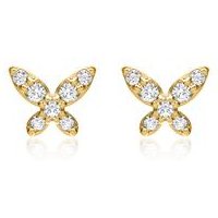 🦚 14K Gold Ohrstecker Schmetterlinge mit Brillanten 🦚 14K Gold Ohrstecker Schmetterlinge mit Brillanten