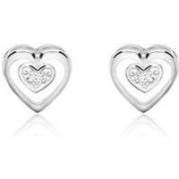 🦚 Herz Ohrstecker für Damen aus 14K Weißgold Diamanten 🦚 Herz Ohrstecker für Damen aus 14K Weißgold Diamanten