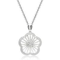 🦚 Collier Anhänger blütenförmig Diamanten 0,107 ct 🦚 Collier Anhänger blütenförmig Diamanten 0,107 ct