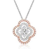 🦚 Diamantcollier Blüte bicolor 0,153 ct gesamt 🦚 Diamantcollier Blüte bicolor 0,153 ct gesamt