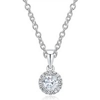 🦚 Halo Diamant Anhänger Kette 750er Weißgold 🦚 Halo Diamant Anhänger Kette 750er Weißgold