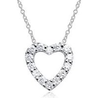 🦚 585er Weißgold-Kette Herz 14 Diamanten 🦚 585er Weißgold-Kette Herz 14 Diamanten