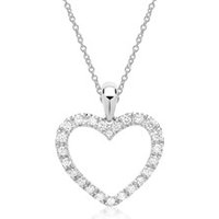 🦚 585er Weißgold-Kette Herz 24 Diamanten 🦚 585er Weißgold-Kette Herz 24 Diamanten