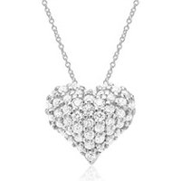 🦚 585er Weißgold-Kette Herz 48 Diamanten 🦚 585er Weißgold-Kette Herz 48 Diamanten