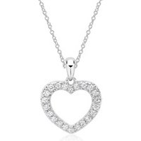 🦚 Weißgold-Kette Herz-Anhänger 22 Diamanten 🦚 Weißgold-Kette Herz-Anhänger 22 Diamanten