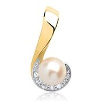 🦚 585er Gelbgold-Anhänger Perle 5 Diamanten 🦚 585er Gelbgold-Anhänger Perle 5 Diamanten