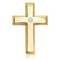 🦚 585er Gelbgold-Anhänger Kreuz Diamant 0,02 ct. 🦚 585er Gelbgold-Anhänger Kreuz Diamant 0,02 ct.