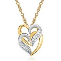 🦚 585er Gelbgold-Kette Herzen 2 Diamanten 🦚 585er Gelbgold-Kette Herzen 2 Diamanten