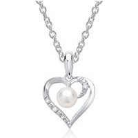 🦚 585er Weißgold-Kette Perle 4 Diamanten 🦚 585er Weißgold-Kette Perle 4 Diamanten