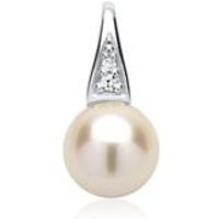 🦚 585er Weißgold-Anhänger Perle 2 Diamanten 🦚 585er Weißgold-Anhänger Perle 2 Diamanten