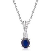 🦚 Kette 585er Weißgold Saphir 7 Diamanten 🦚 Kette 585er Weißgold Saphir 7 Diamanten