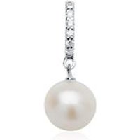 🦚 Perlenanhänger aus 585er Weißgold mit Diamanten 🦚 Perlenanhänger aus 585er Weißgold mit Diamanten